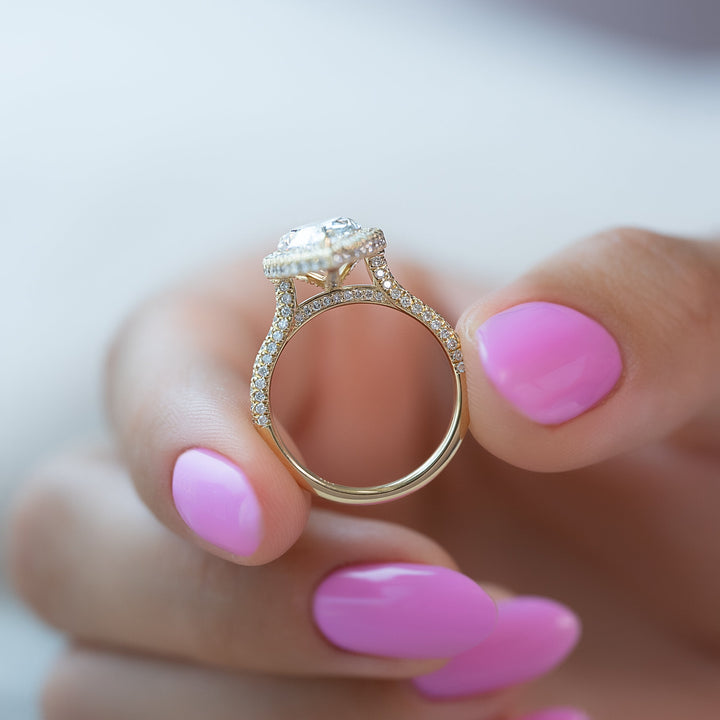 The Katelyn Pear Lab Diamond Moissanite Engagement Ring *Shown with 3 ct #material_gold