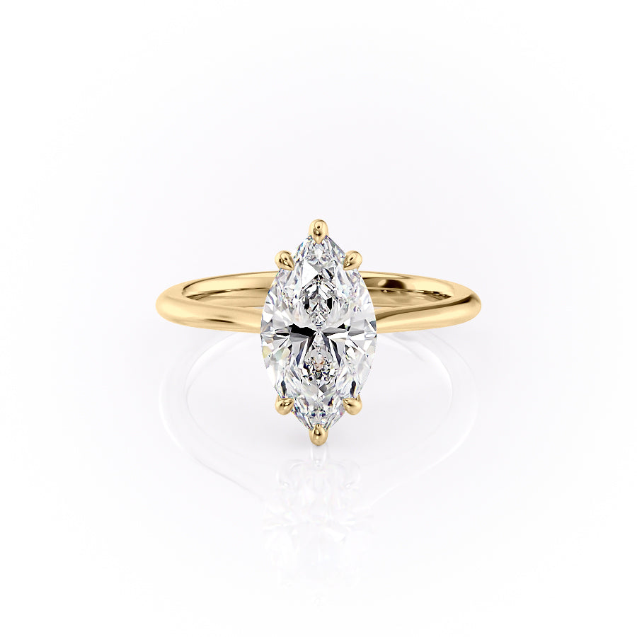 The Kendall Set With Marquise Solitaire Lab Diamond 1 Carat 14K Gold#material_gold