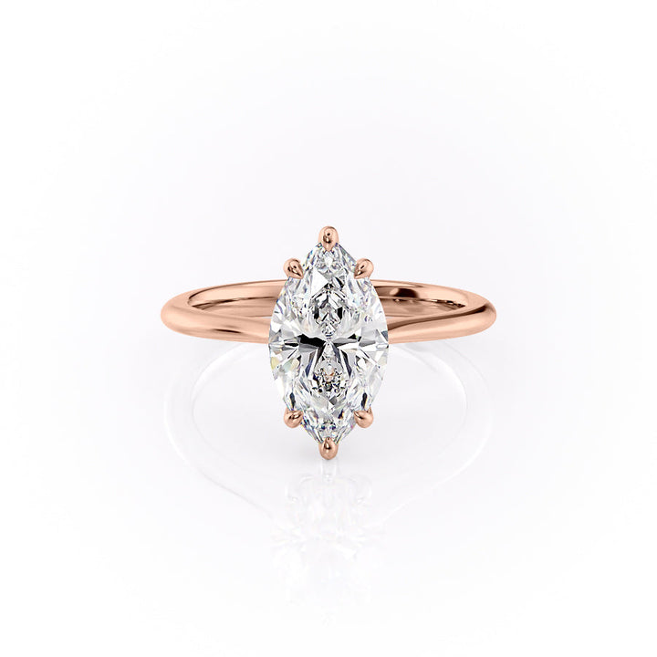 The Kendall Set With Marquise Solitaire Lab Diamond 1 Carat 14K Rose#material_rose