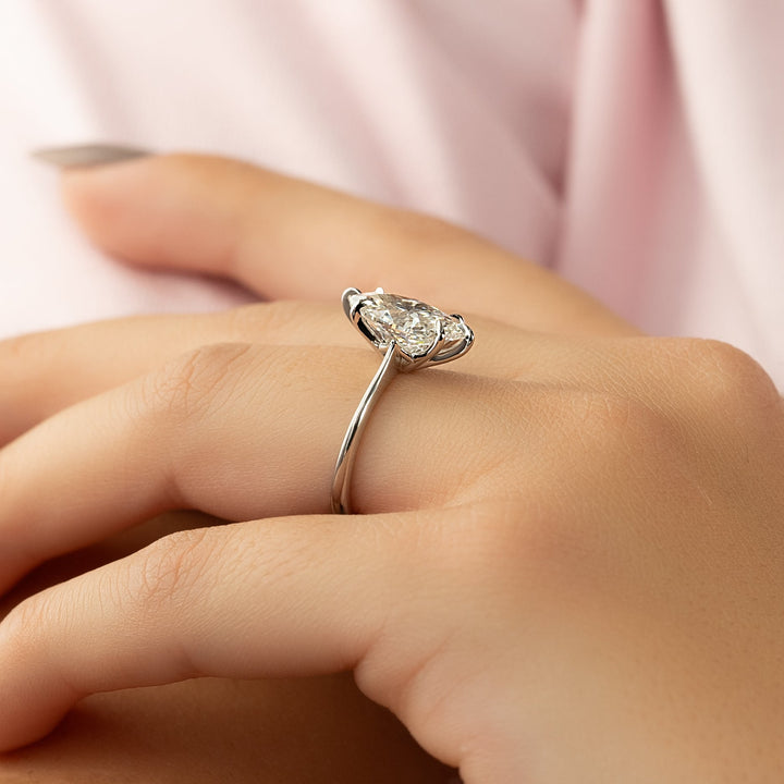 The Kendall Marquise Lab Diamond Moissanite Engagement Ring *Shown with 2.5 ct #material_white