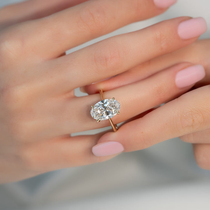 The Kendall Oval Lab Diamond Moissanite Engagement Ring *Shown with 4 ct #material_gold