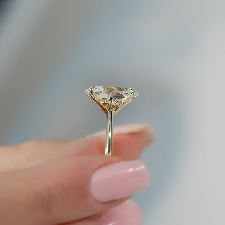 The Kendall Oval Lab Diamond Moissanite Engagement Ring *Shown with 4 ct #material_gold