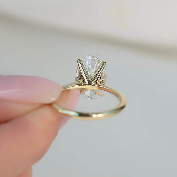 The Kendall Oval Lab Diamond Moissanite Engagement Ring *Shown with 4 ct #material_gold