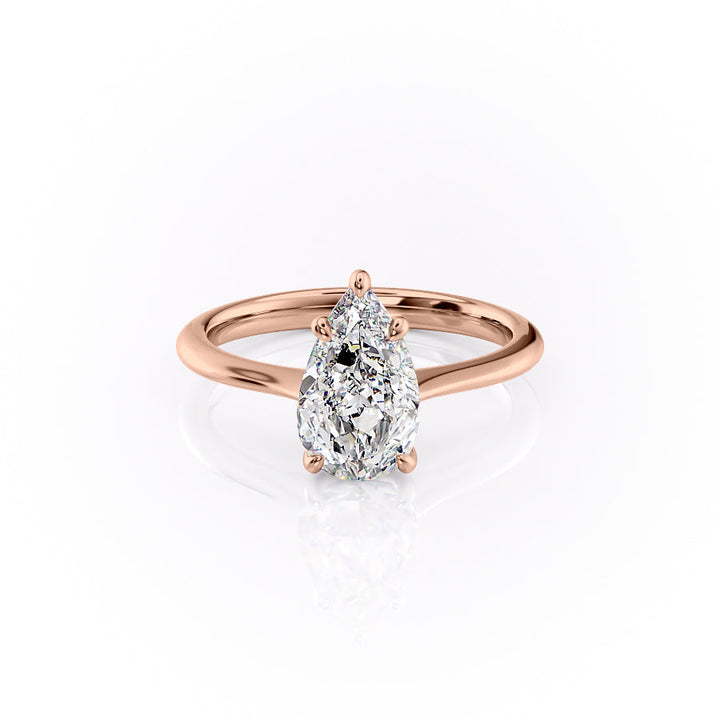 The Kendall Set With Pear Solitaire Lab Diamond 1 Carat 14K Rose#material_rose