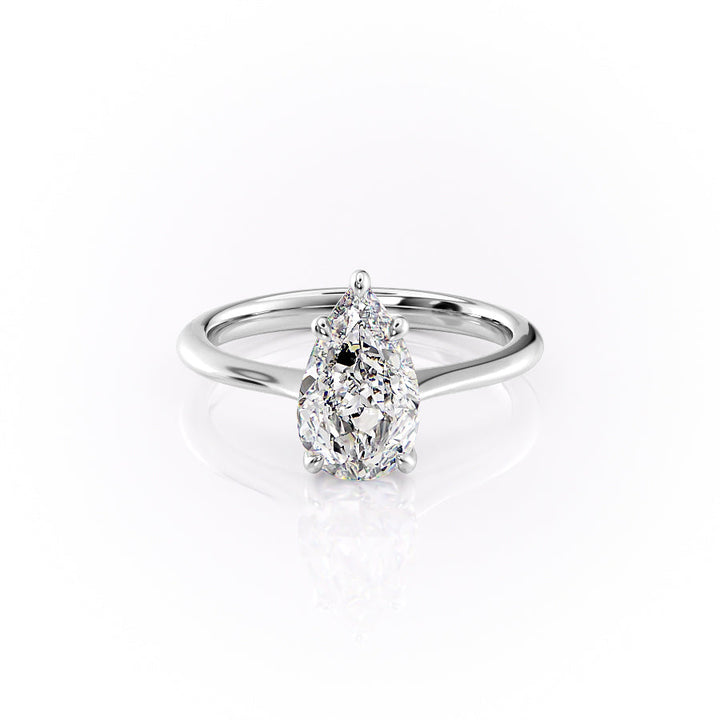 The Kendall Set With Pear Solitaire Lab Diamond 1 Carat 14K White#material_white