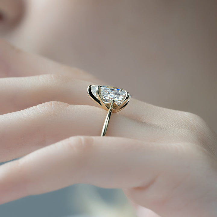 The Kendall Pear Lab Diamond Moissanite Engagement Ring *Shown with 3.5 ct #material_gold