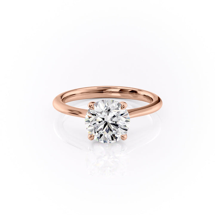 The Kendall Set With Round Solitaire Lab Diamond 1 Carat 14K Rose#material_rose