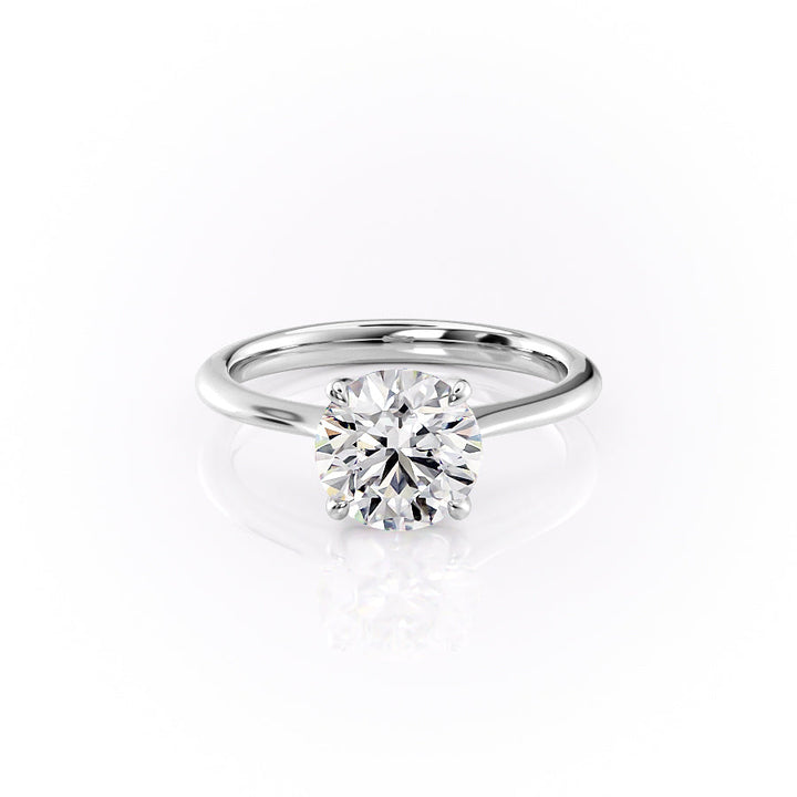 The Kendall Set With Round Solitaire Lab Diamond 1 Carat 14K White#material_white