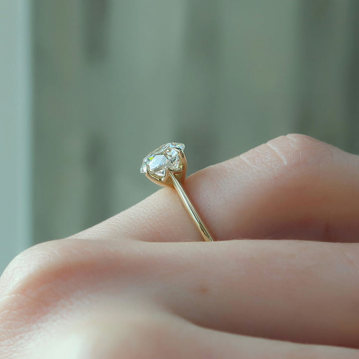 The Kendall Round Lab Diamond Moissanite Engagement Ring *Shown with 2.5 ct #material_gold