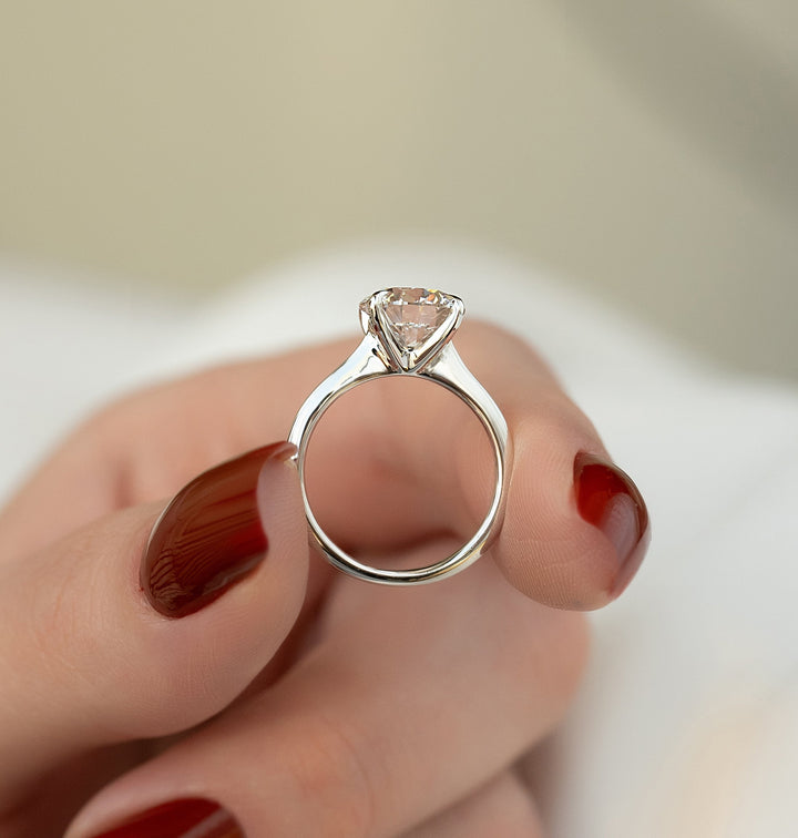The Kendall Round Lab Diamond Moissanite Engagement Ring *Shown with 2.5 ct #material_white