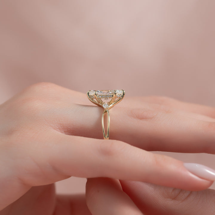 The Kimberly Marquise Lab Diamond Moissanite Engagement Ring *Shown with 2 ct #material_gold