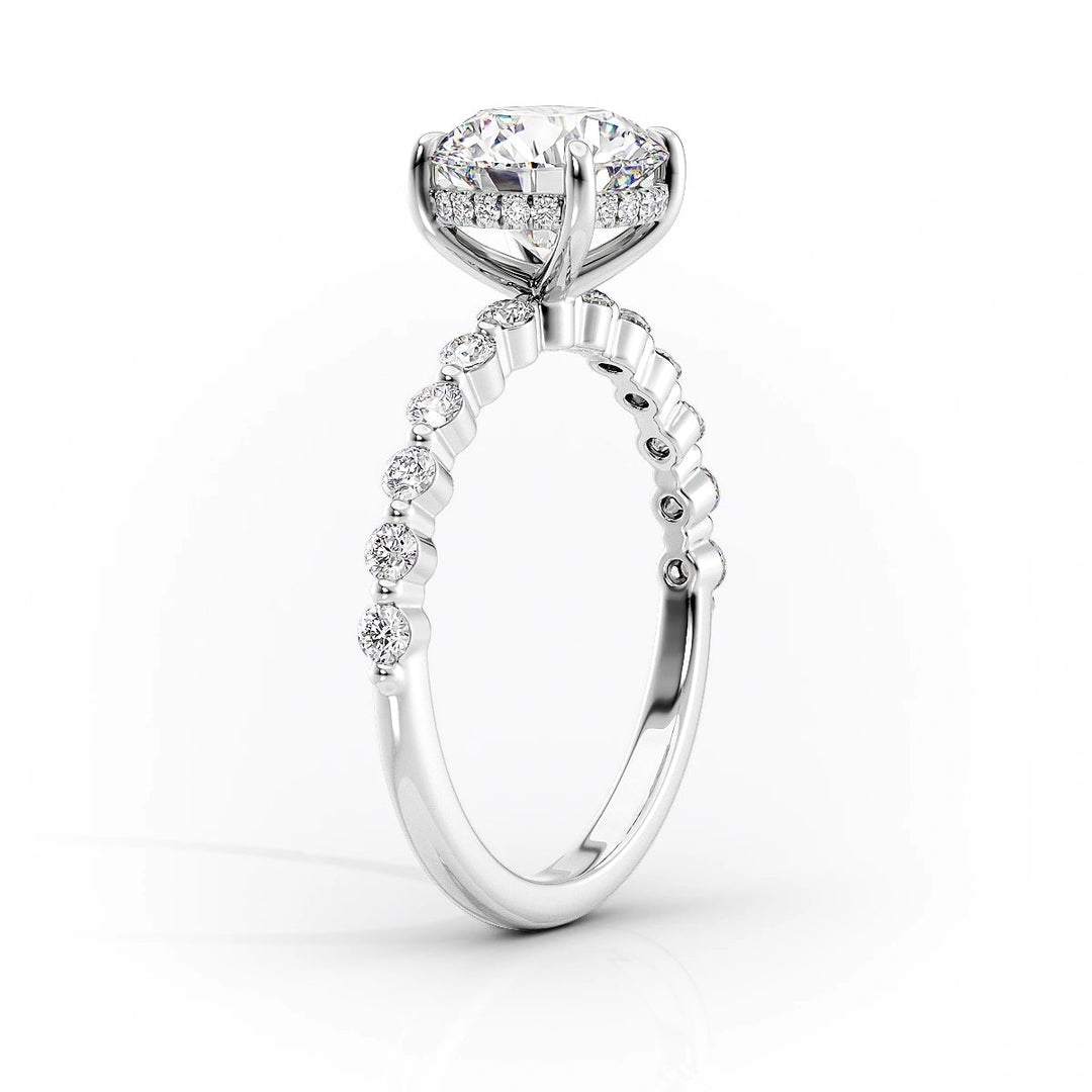 The Kimora Set With Pear Side Stone Lab Diamond 1.5 Carat 14K White#material_white