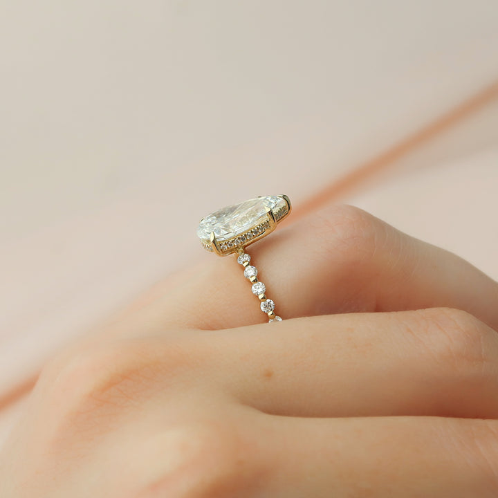 The Kimora Pear Lab Diamond Moissanite Engagement Ring *Shown with 4 ct #material_gold
