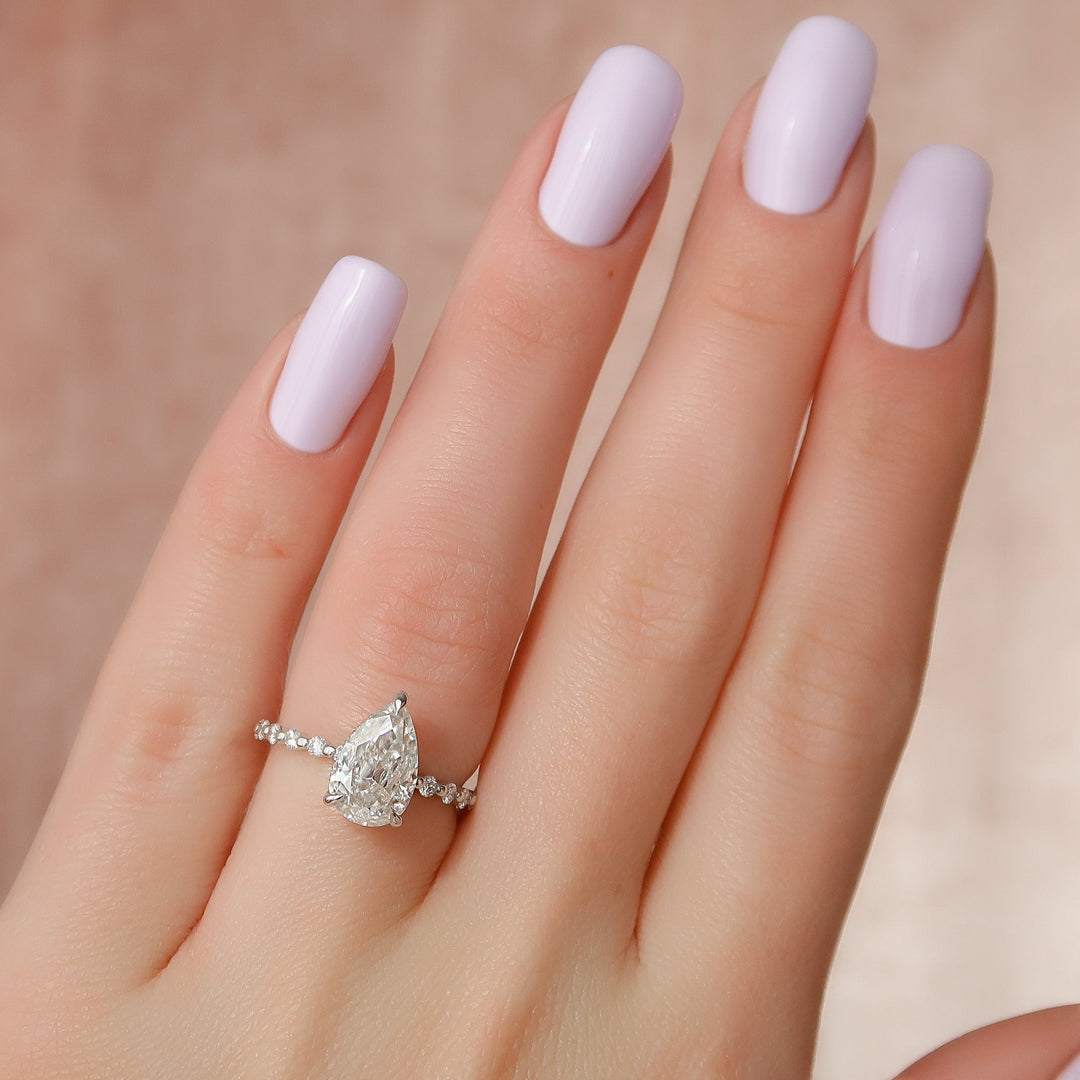 The Kimora Pear Lab Diamond Moissanite Engagement Ring