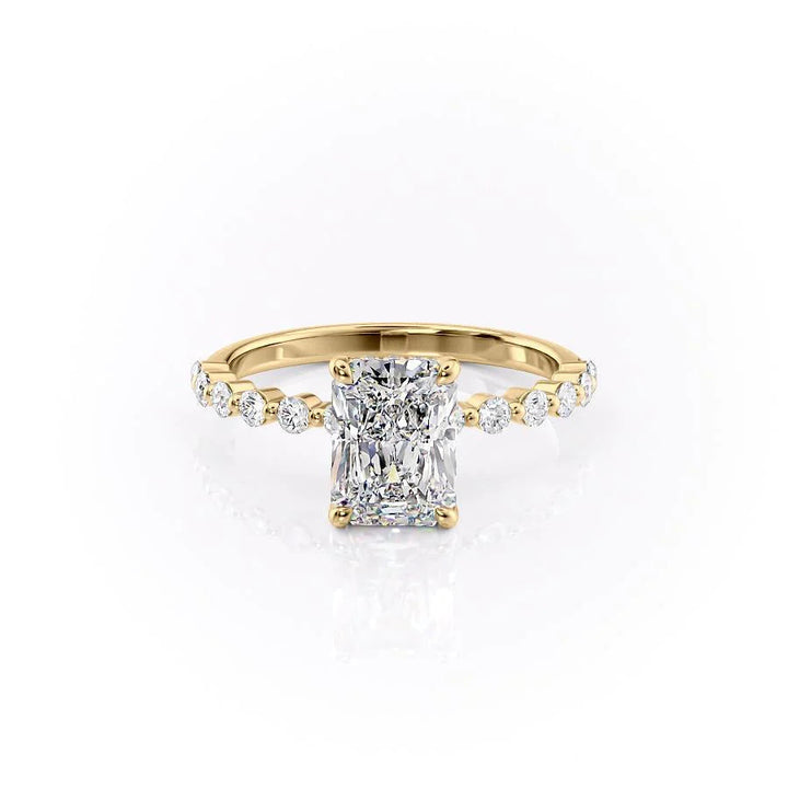 The Kimora Set With Radiant Side Stone Lab Diamond 1 Carat 14K Gold#material_gold