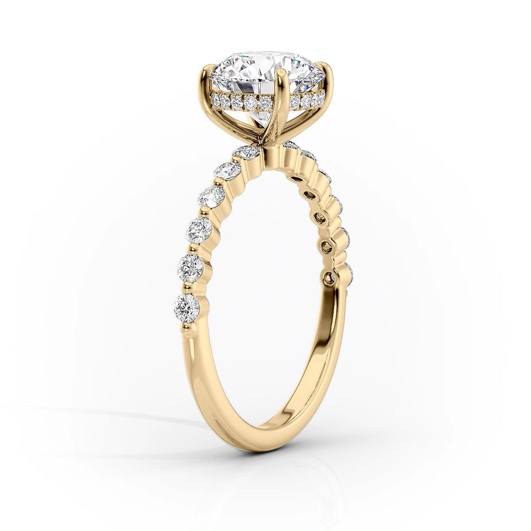 The Kimora Set With Radiant Side Stone Lab Diamond 1.5 Carat 14K Gold#material_gold