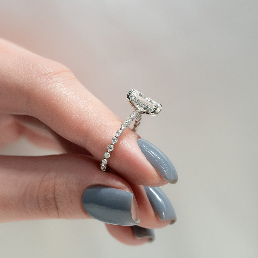 The Kimora Radiant Lab Diamond Moissanite Engagement Ring