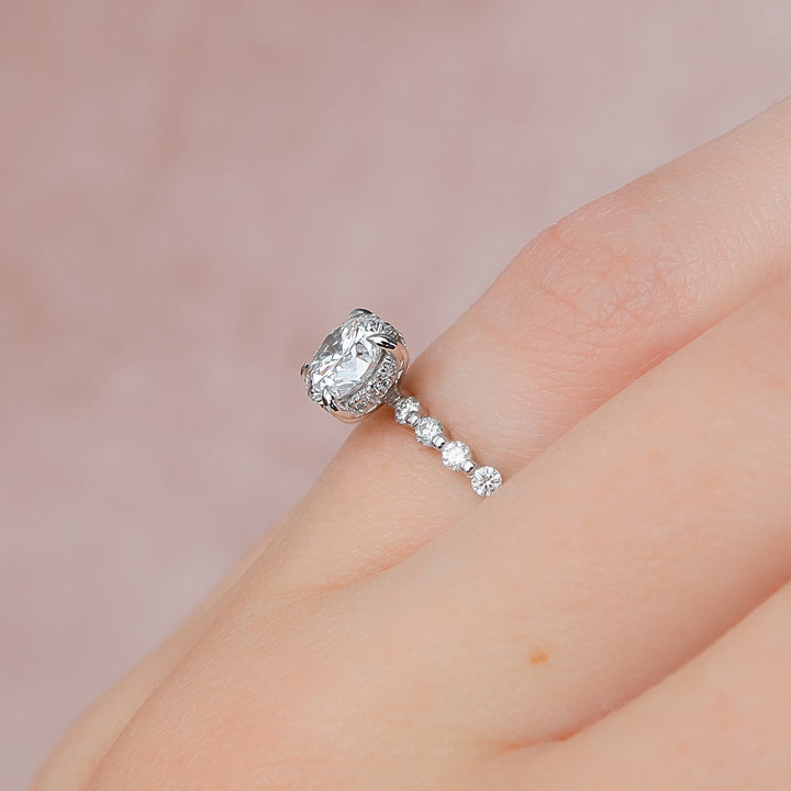 The Kimora Round Lab Diamond Moissanite Engagement Ring *Shown with 1 ct #material_white
