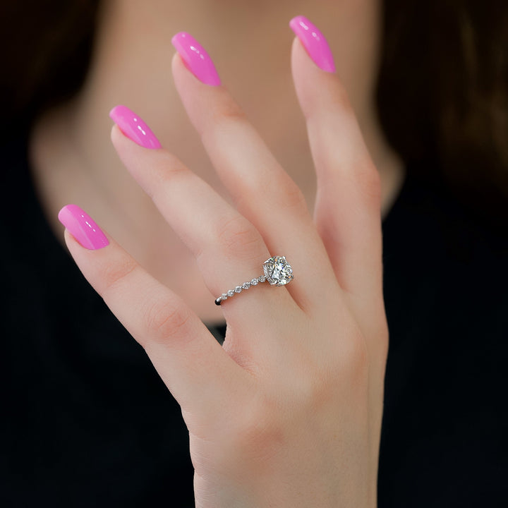 The Kimora Round Lab Diamond Moissanite Engagement Ring *Shown with 2.5 ct #material_white