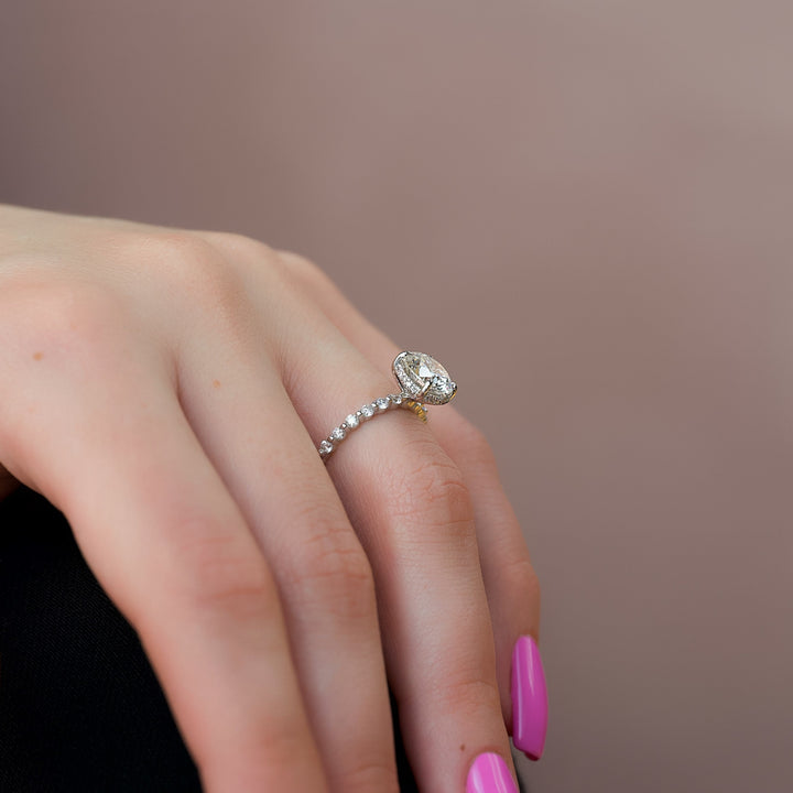 The Kimora Round Lab Diamond Moissanite Engagement Ring *Shown with 2.5 ct #material_white