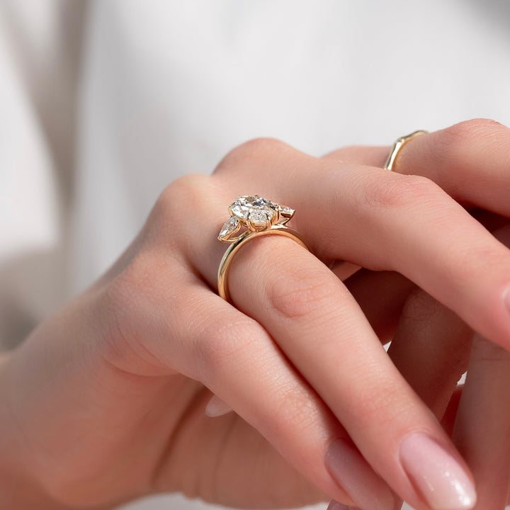 The Lacey Marquise Lab Diamond Moissanite Engagement Ring *Shown with 2.5 ct #material_gold