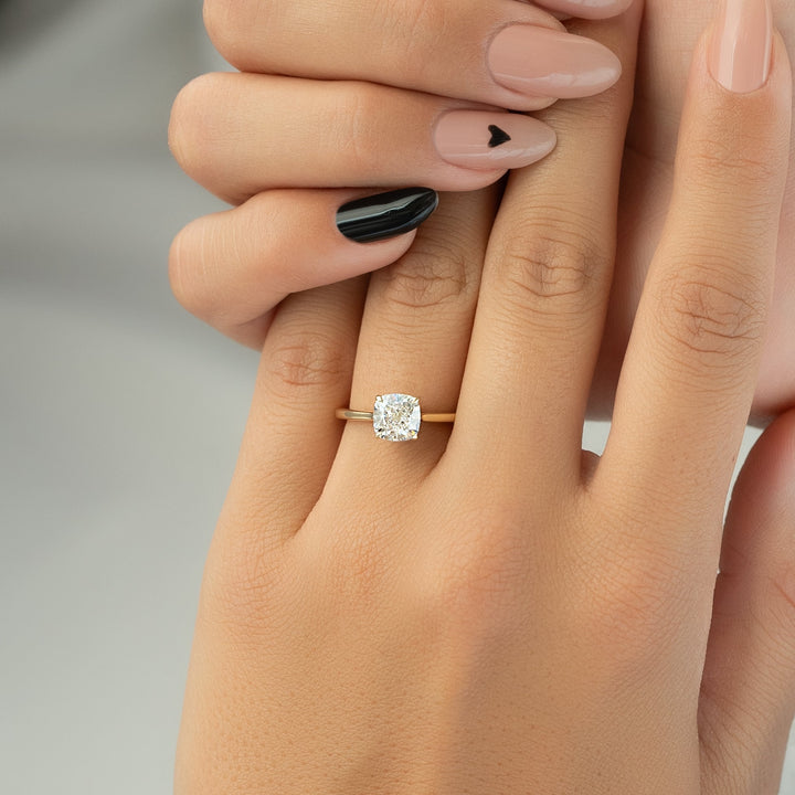 The Lacole Cushion Lab Diamond Moissanite Engagement Ring *Shown with 1.5 ct #material_gold