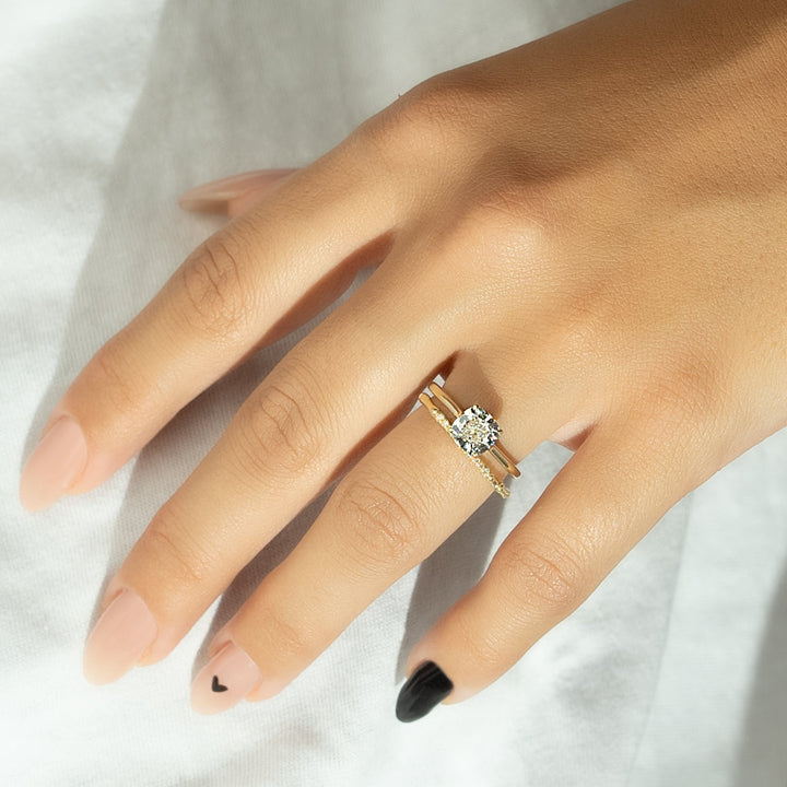 The Lacole Cushion Lab Diamond Moissanite Engagement Ring *Shown with 1.5 ct #material_gold