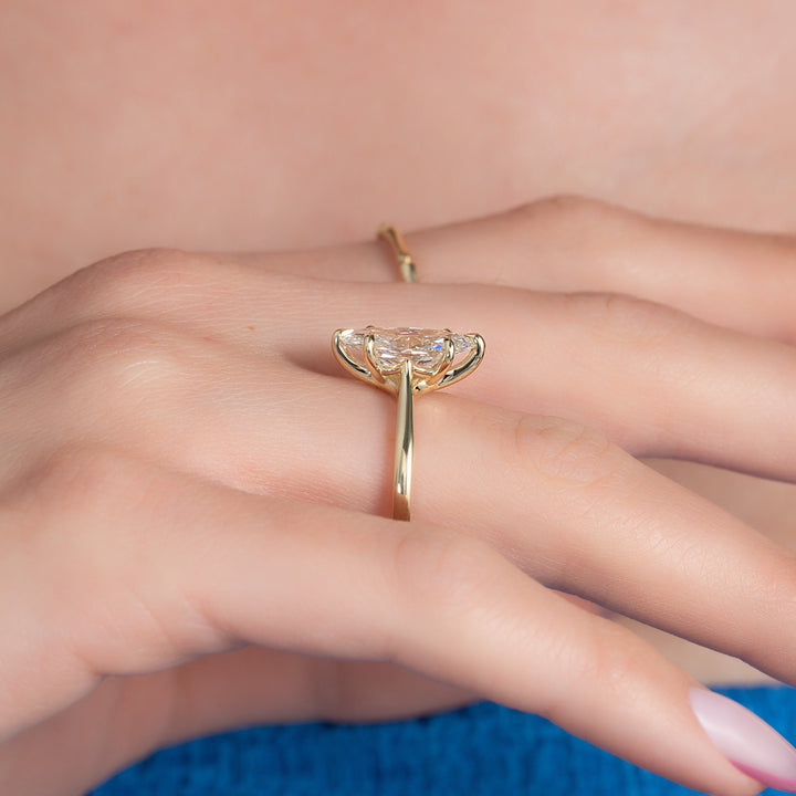 The Lacole Marquise Lab Diamond Moissanite Engagement Ring *Shown with 2 ct #material_gold