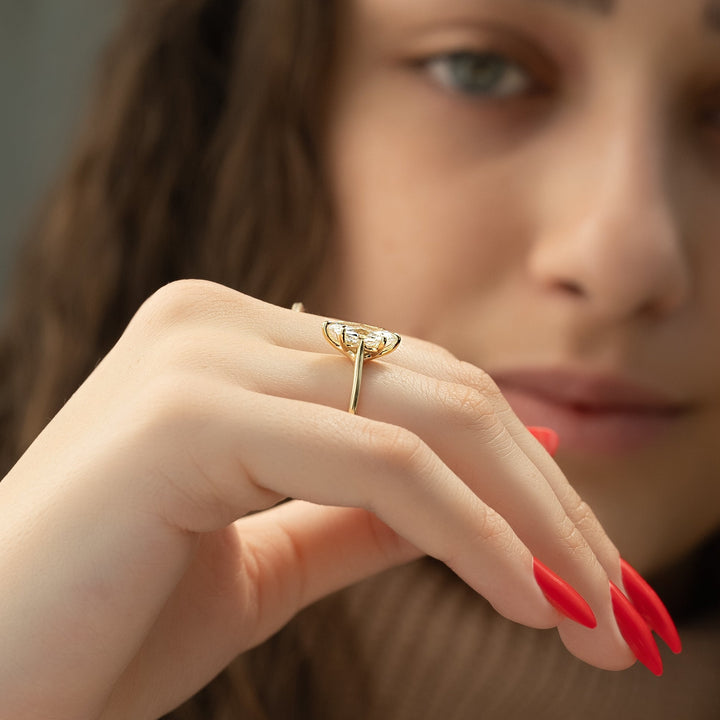 The Lacole Marquise Lab Diamond Moissanite Engagement Ring *Shown with 1.5 ct #material_gold