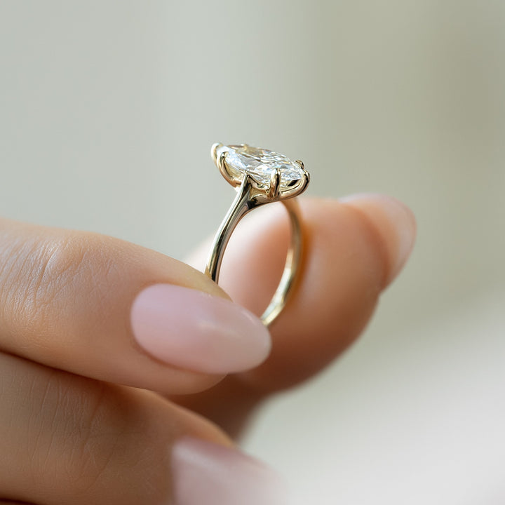 The Lacole Marquise Lab Diamond Moissanite Engagement Ring *Shown with 1.5 ct #material_gold