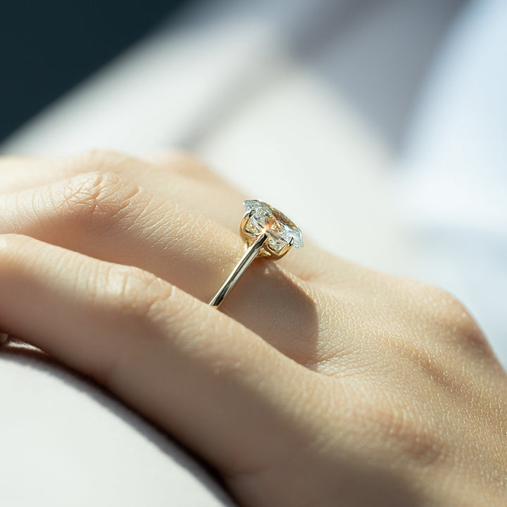 The Lacole Oval Lab Diamond Moissanite Engagement Ring *Shown with 1.5 ct #material_gold