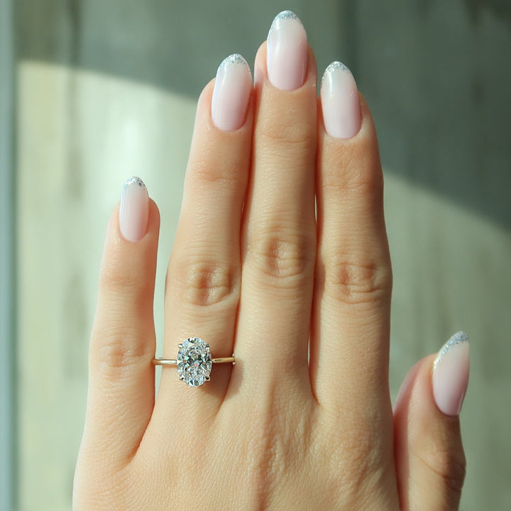 The Lacole Oval Lab Diamond Moissanite Engagement Ring *Shown with 2.5 ct #material_gold