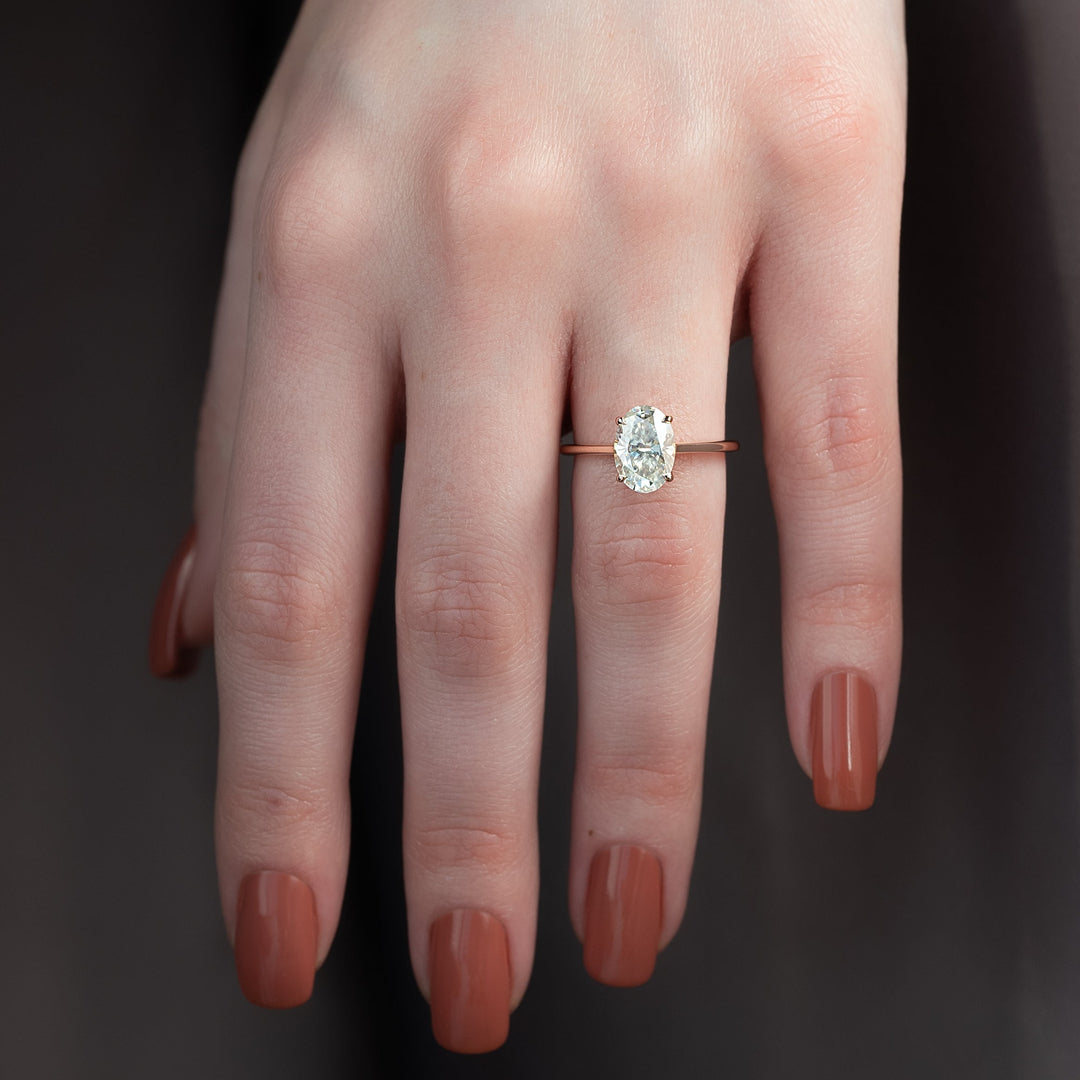 The Lacole Oval Lab Diamond Moissanite Engagement Ring