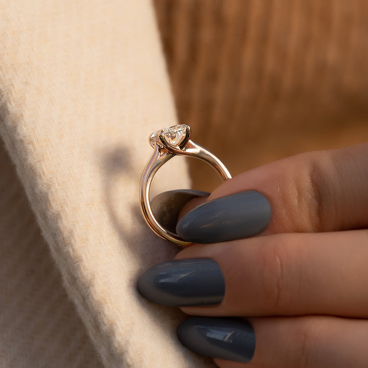 The Lacole Oval Lab Diamond Moissanite Engagement Ring *Shown with 2 ct #material_rose