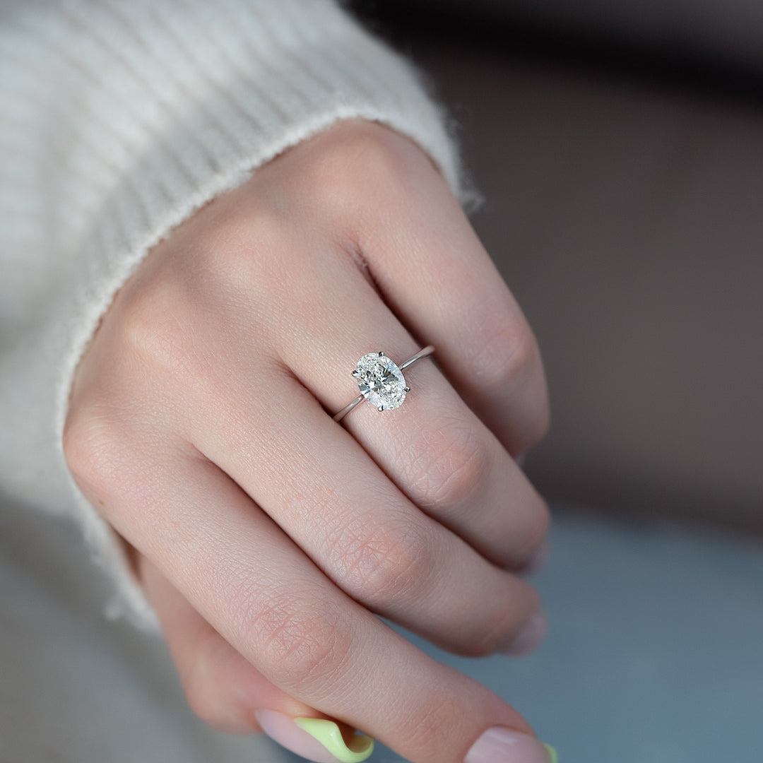 The Lacole Oval Lab Diamond Moissanite Engagement Ring