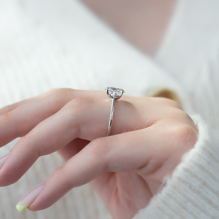 The Lacole Oval Lab Diamond Moissanite Engagement Ring *Shown with 2 ct #material_white