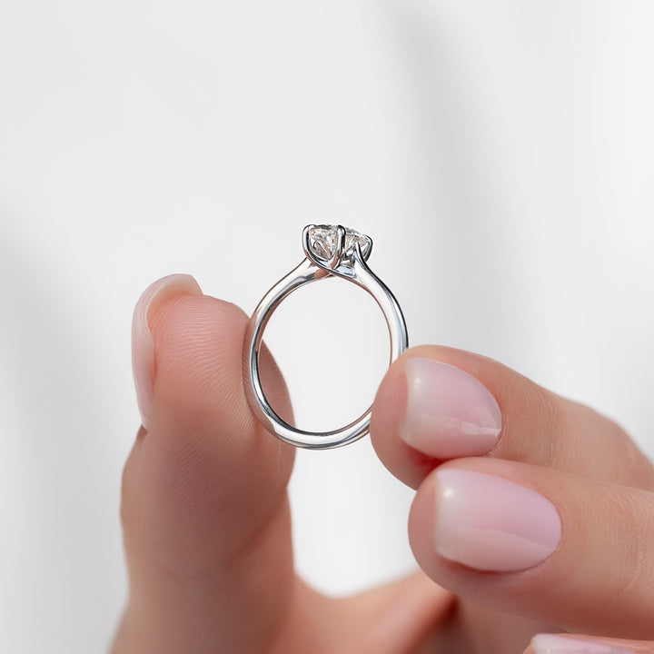 The Lacole Oval Lab Diamond Moissanite Engagement Ring *Shown with 1 ct #material_white