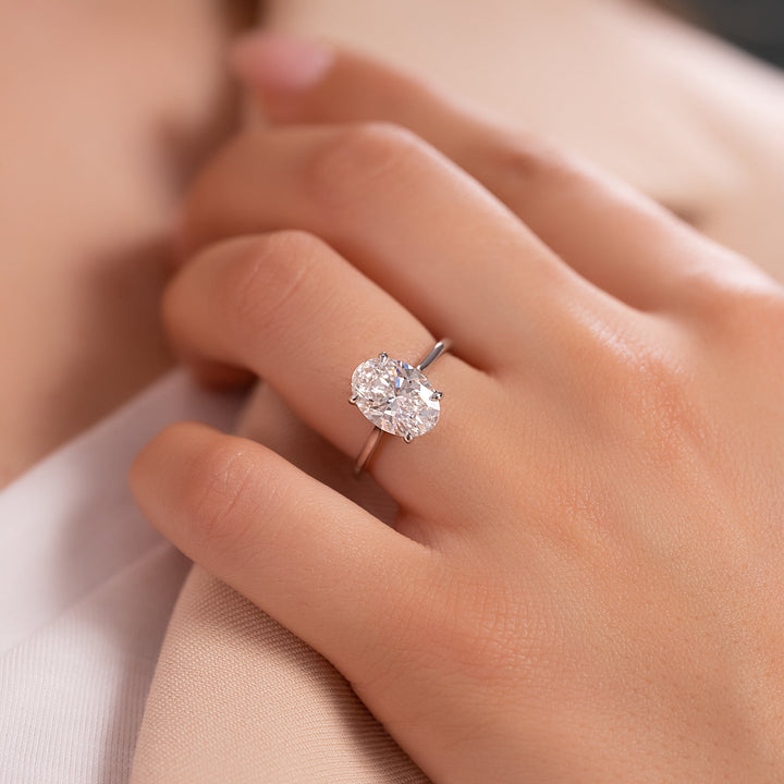 The Lacole Oval Lab Diamond Moissanite Engagement Ring *Shown with 2.5 ct #material_white