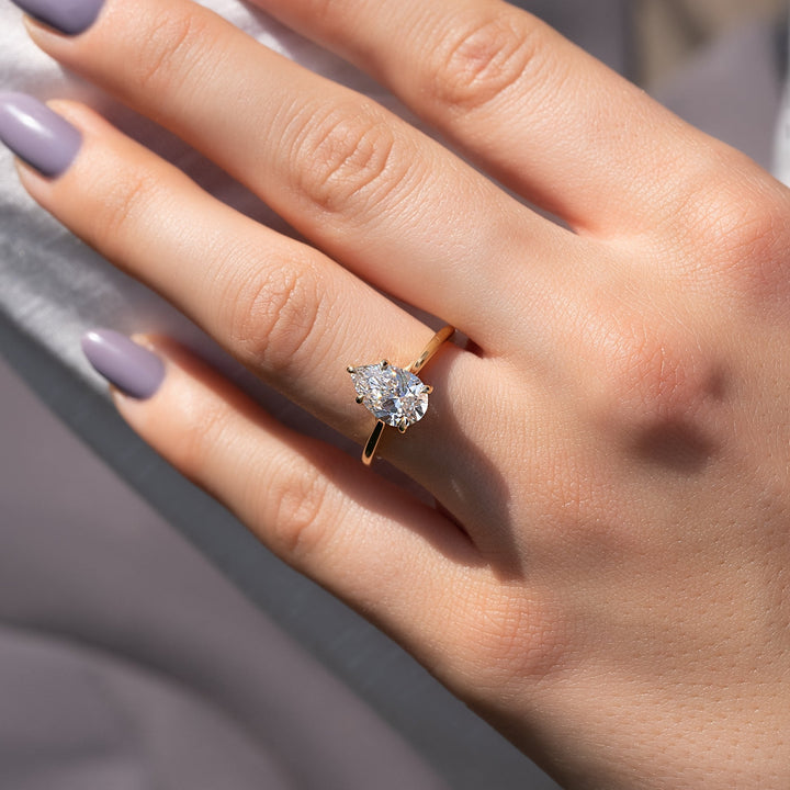 The Lacole Pear Lab Diamond Moissanite Engagement Ring *Shown with 1.5 ct #material_gold