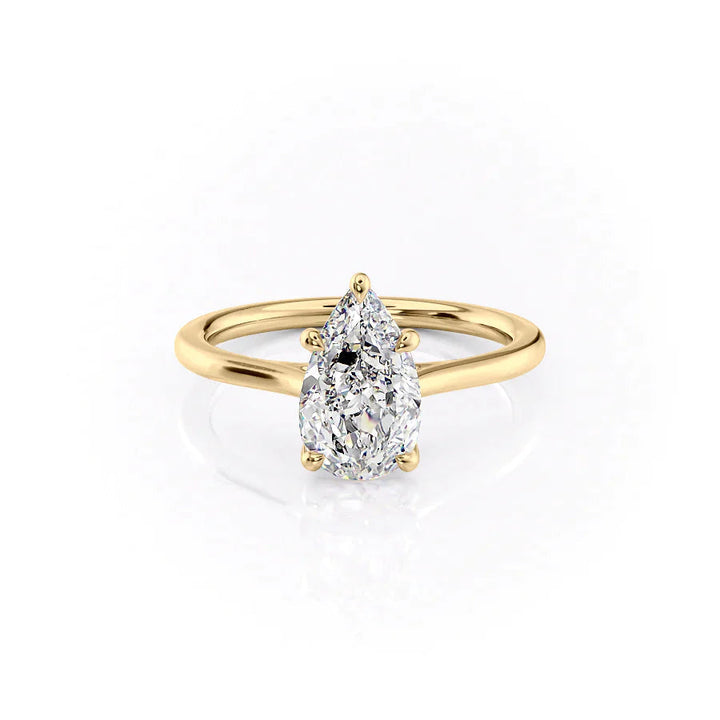 The Lacole Set With Pear Solitaire Lab Diamond 1 Carat 14K Gold#material_gold