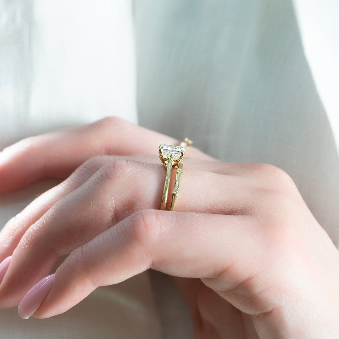 The Lacole Princess Lab Diamond Moissanite Engagement Ring