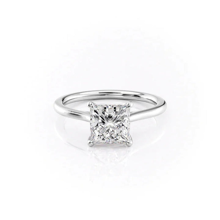 The Lacole Set With Princess Solitaire Lab Diamond 1 Carat 14K White#material_white