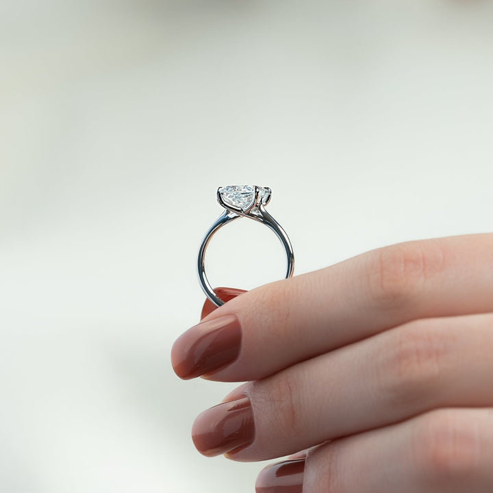 The Lacole Princess Lab Diamond Moissanite Engagement Ring *Shown with 3 ct #material_white