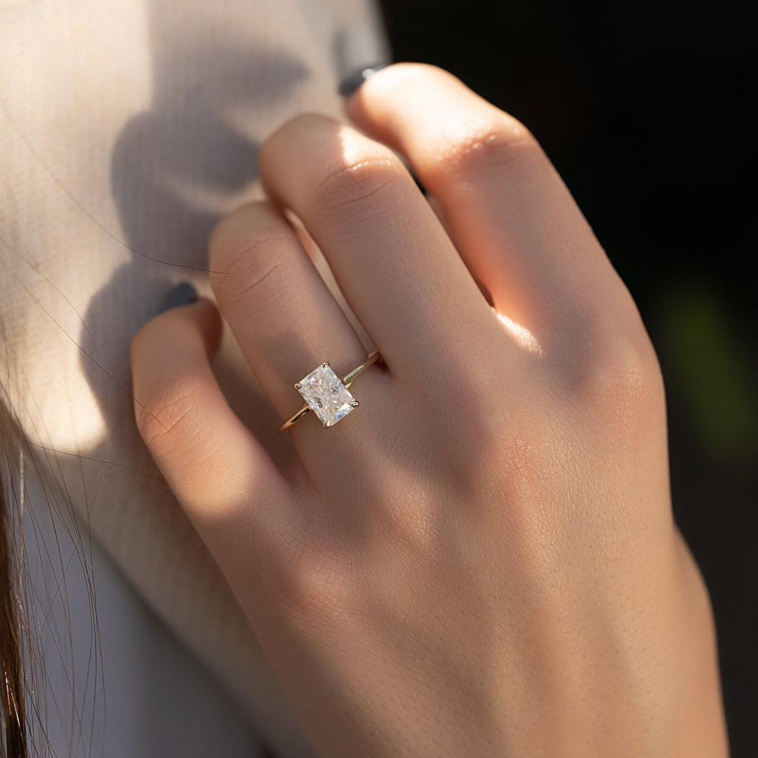 The Lacole Radiant Lab Diamond Moissanite Engagement Ring