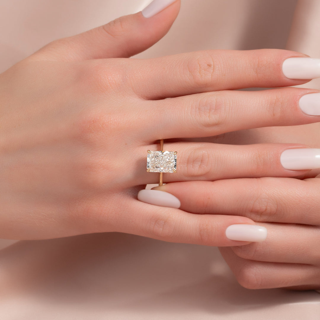 The Lacole Radiant Lab Diamond Moissanite Engagement Ring