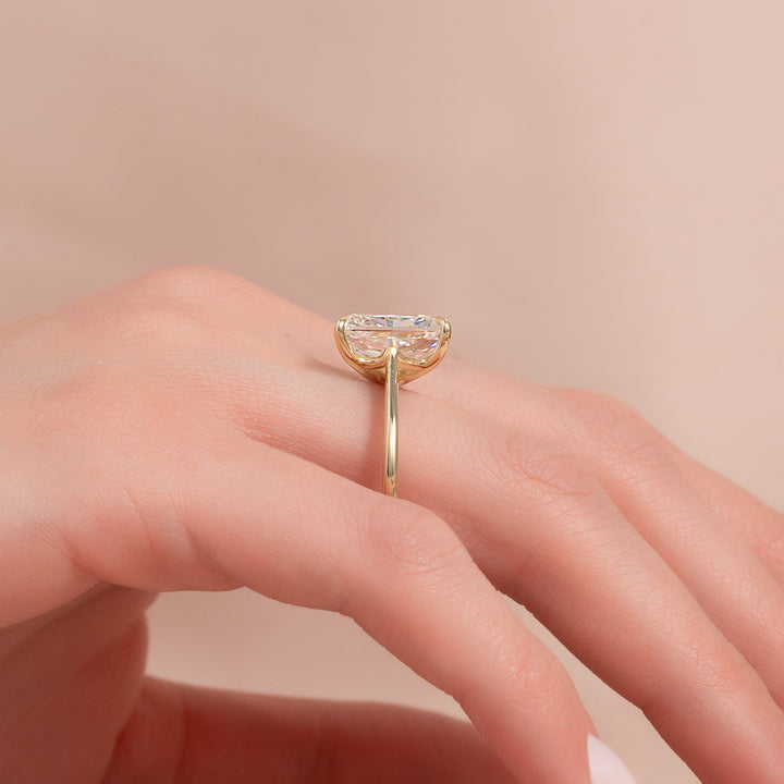 The Lacole Radiant Lab Diamond Moissanite Engagement Ring *Shown with 5 ct #material_gold