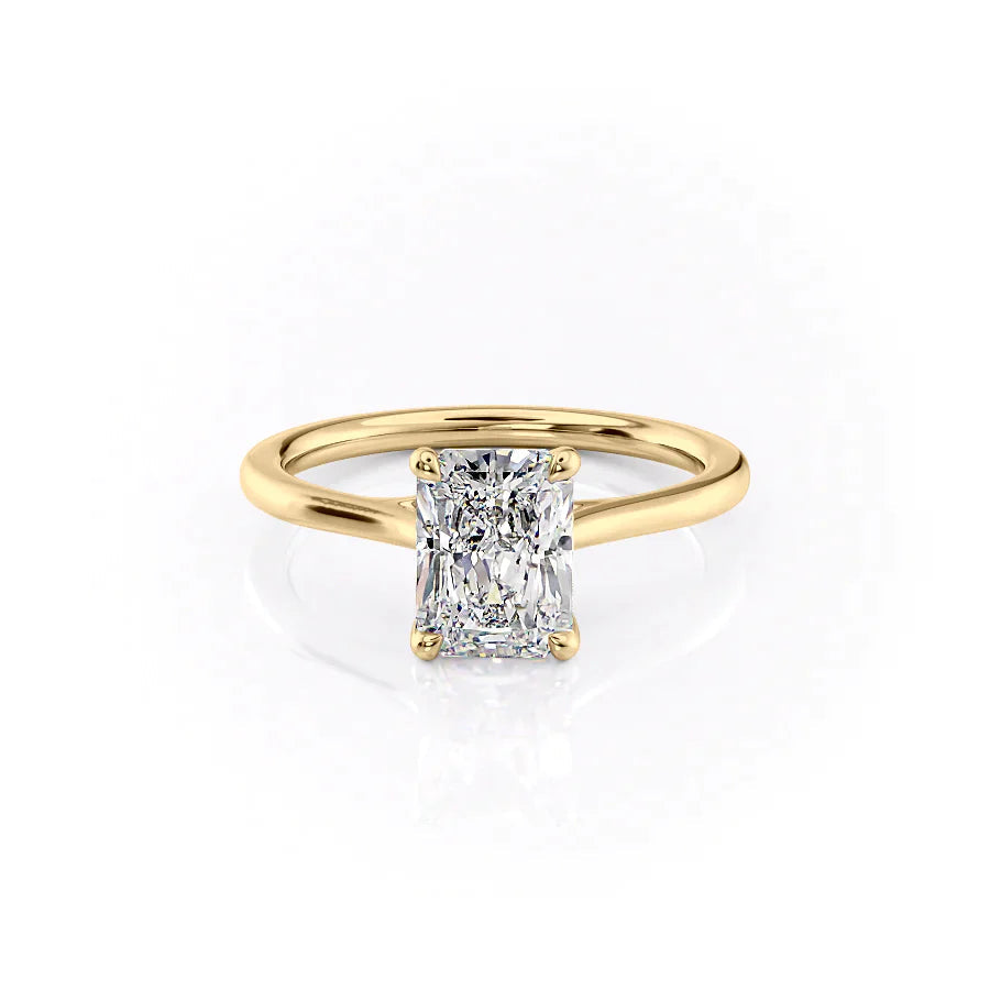 The Lacole Set With Radiant Solitaire Lab Diamond 1 Carat 14K Gold#material_gold