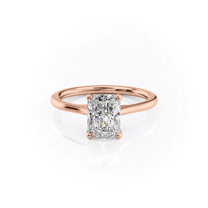 The Lacole Set With Radiant Solitaire Lab Diamond 1 Carat 14K Rose#material_rose