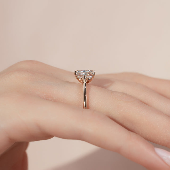 The Lacole Radiant Lab Diamond Moissanite Engagement Ring *Shown with 1.5 ct #material_rose