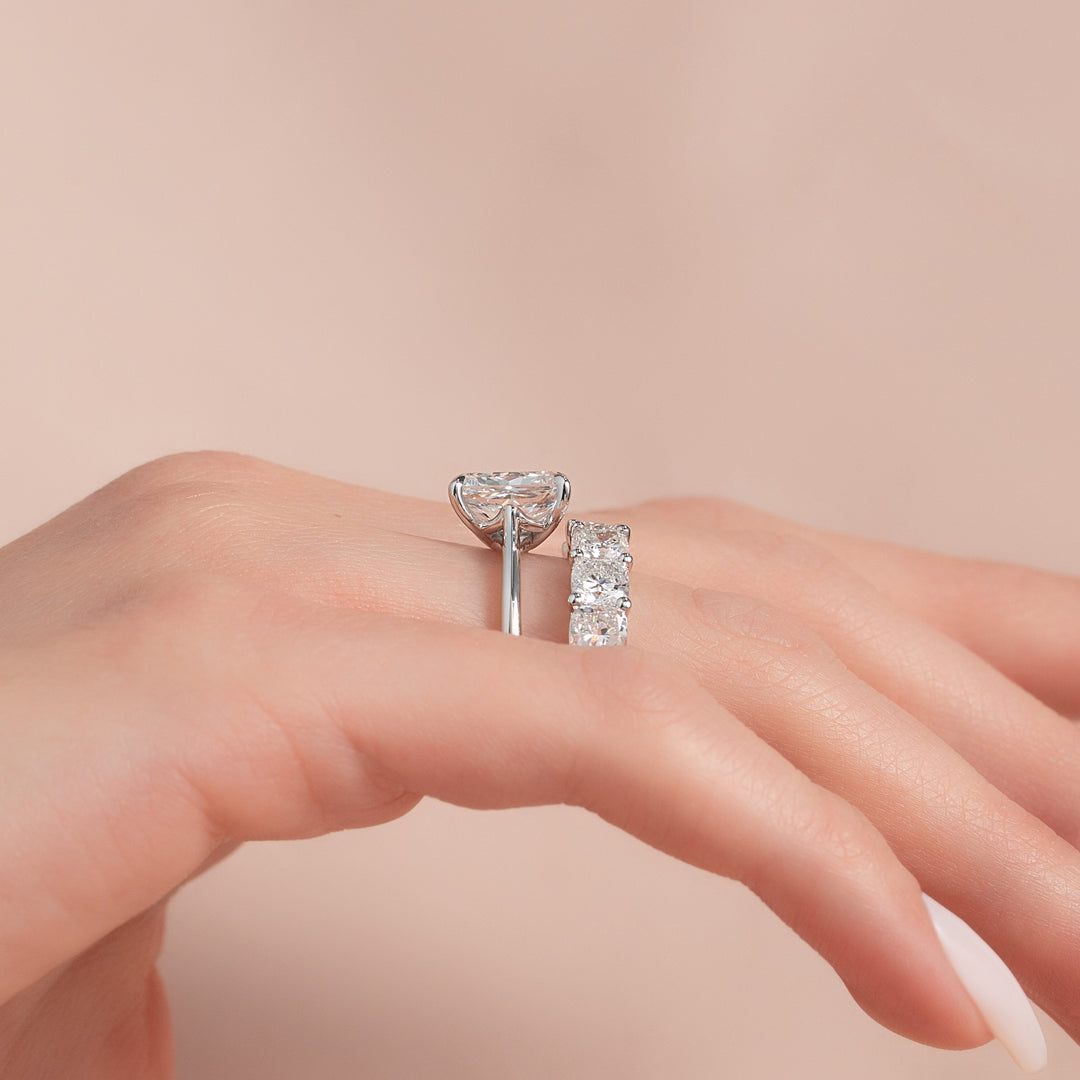 The Lacole Radiant Lab Diamond Moissanite Engagement Ring